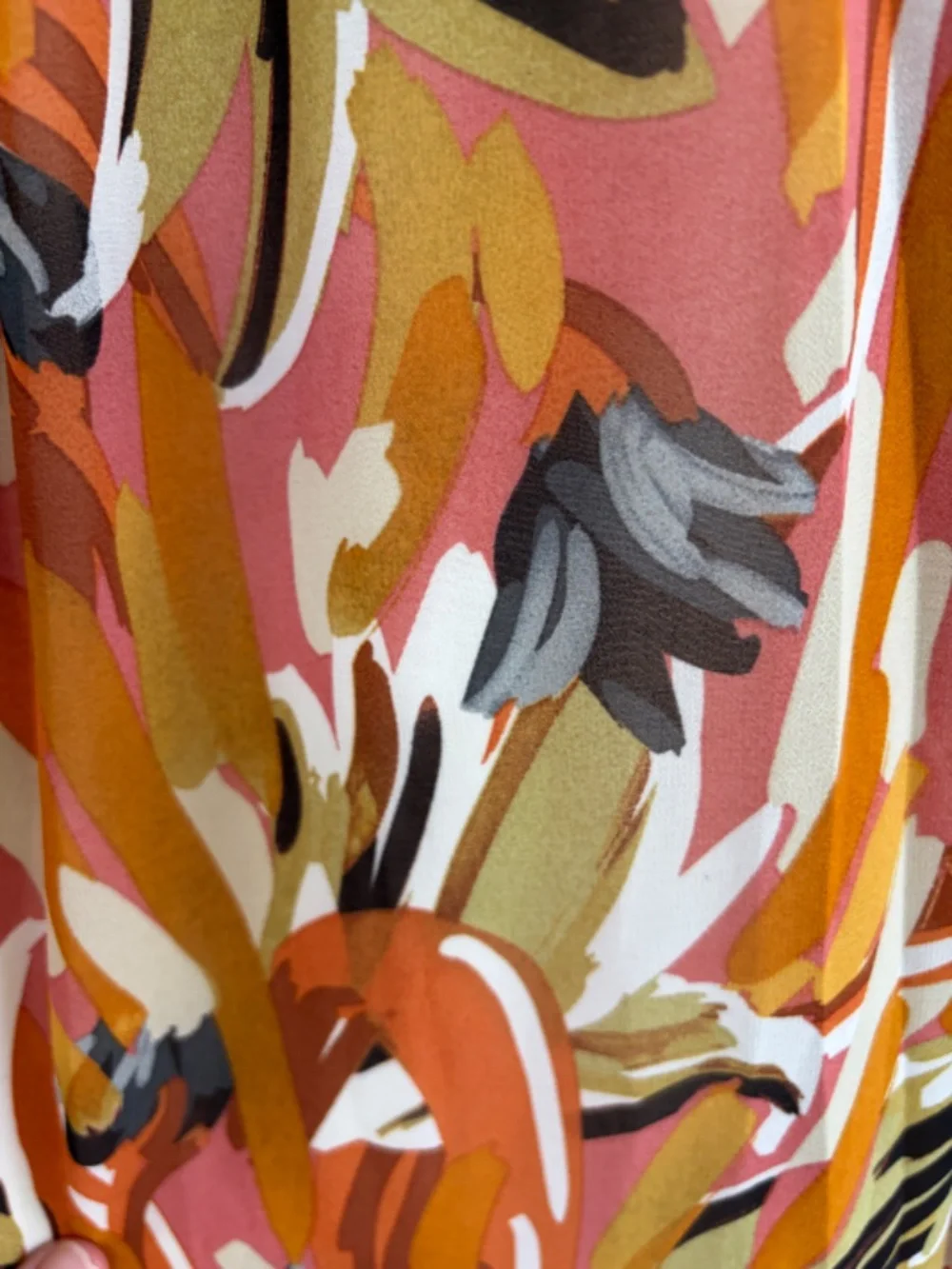 Hello Molly Orange Multi-Print Ruffle Hem Midi Dress